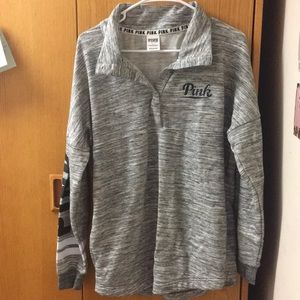 VS Pink Grey 1/4 Pullover - Small